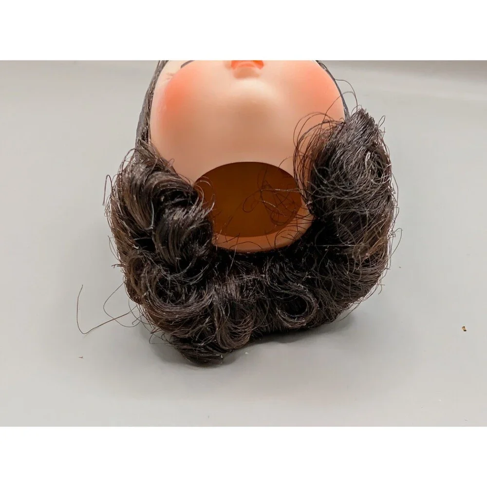 Vintage Madame Alexander  Doll head parts replacement black hair.